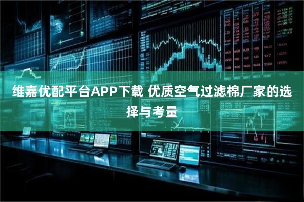 维嘉优配平台APP下载 优质空气过滤棉厂家的选择与考量